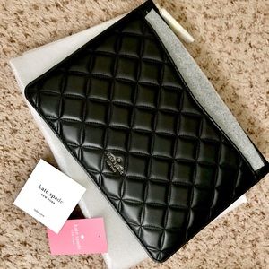KateSpade Natalia Large Zipper Pouch Black Quilted
